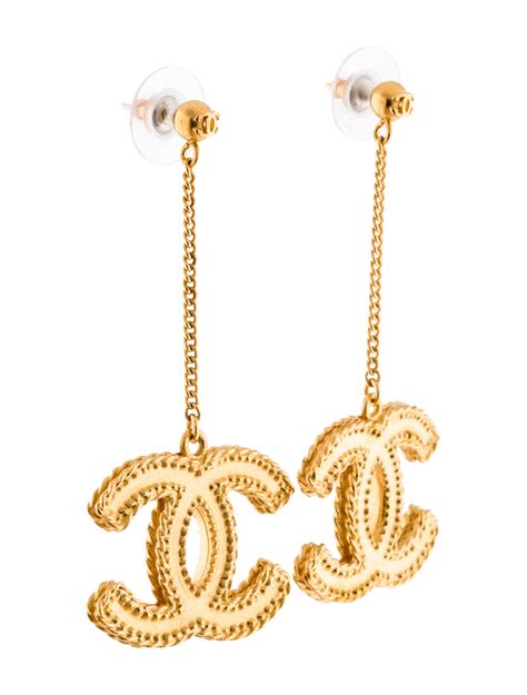 chanel drop earrings cc|Chanel double c earrings real.